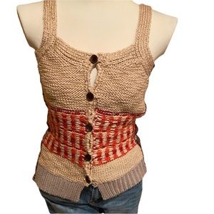Knit/flannel top by Freelance medium